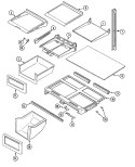 SHELVES & ACCESSORIES Diagram and Parts List for MTF2155ERW  Maytag Refrigerator