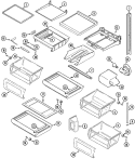 SHELVES & ACCESSORIES Diagram and Parts List for MSD2456DEQ  Maytag Refrigerator