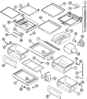 SHELVES & ACCESSORIES Diagram and Parts List for MSD2957GEQ  Maytag Refrigerator