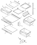 SHELVES & ACCESSORIES Diagram and Parts List for MSD2422GRW  Maytag Refrigerator