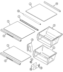 SHELVES & ACCESSORIES Diagram and Parts List for GS2123SDFW  Maytag Refrigerator