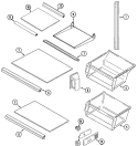 SHELVES & ACCESSORIES Diagram and Parts List for ASD2120DRQ  Admiral Refrigerator