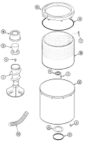 TUB Diagram and Parts List for MAV7257AWW  Maytag Washer