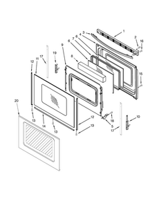 Door Parts Diagram and Parts List for ACR4303MEW0  Amana Range