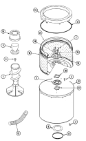 TUB Diagram and Parts List for MAV7757AWW  Maytag Washer