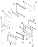 DOOR Diagram and Parts List for JMW9530BAW  Jenn-Air Microwave Oven Combo