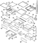 SHELVES & ACCESSORIES Diagram and Parts List for MZD2766GES  Maytag Refrigerator