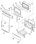 DOOR / DRAWER Diagram and Parts List for JES8750AAB  Jenn-Air Range