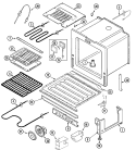OVEN / BASE Diagram and Parts List for JES9860AAW  Jenn-Air Range