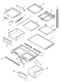 SHELVES & ACCESSORIES Diagram and Parts List for MTF2156GEB  Maytag Refrigerator