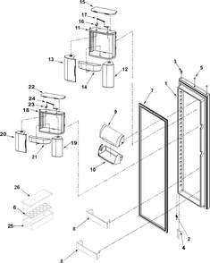 Refrigerator Door Diagram and Parts List for AC2228HEKS0  Amana Refrigerator