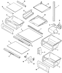 SHELVES & ACCESSORIES Diagram and Parts List for MSD2754GRW  Maytag Refrigerator