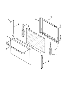 Door Parts Diagram and Parts List for AGR3311WDW2  Amana Range