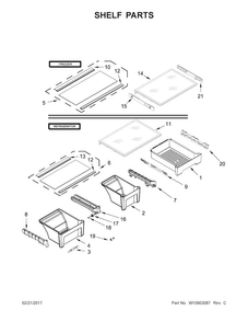Shelf Parts Diagram and Parts List for MRT311FFFM00  Maytag Refrigerator