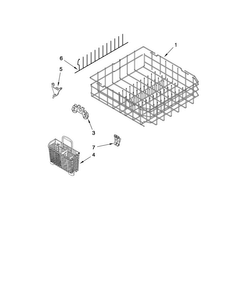 Lower Rack Parts Diagram and Parts List for JDB3000AWB0  Jenn-Air Dishwasher