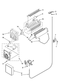 Icemaker Parts, Optional Parts Diagram and Parts List for MSD2274VEA00  Maytag Refrigerator