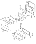 DOOR / DRAWER Diagram and Parts List for PGR4310CDW  Maytag Range