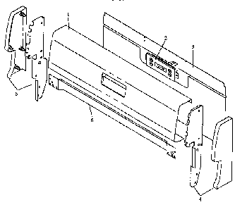 Backguard Assembly Diagram and Parts List for RLN381UL P1143084NL Caloric Range