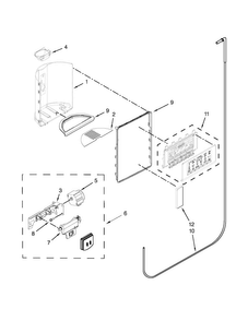 Dispenser Parts Diagram and Parts List for JSC24C8EAM00  Jenn-Air Refrigerator