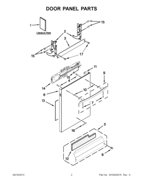 02 - DOOR PANEL PARTS Diagram and Parts List for JDB8200AWS3  Maytag Dishwasher