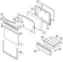 DOOR / DRAWER Diagram and Parts List for MER5510BAW  Maytag Range