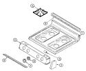 TOP ASSEMBLY Diagram and Parts List for JGR8730ADQ  Jenn-Air Range