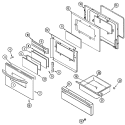 DOOR / DRAWER Diagram and Parts List for PER5508BAQ  Maytag Range