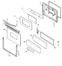 DOOR / DRAWER Diagram and Parts List for PGR4405CDH  Maytag Range