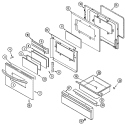 DOOR / DRAWER Diagram and Parts List for PGR5710BDQ  Maytag Range