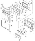 DOOR / DRAWER Diagram and Parts List for MER5870BAW  Maytag Range