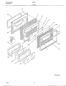 Door Diagram and Parts List for 485340A  Admiral Range