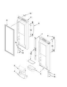 Refrigerator Door Parts Diagram and Parts List for AFD2535DEW10  Amana Refrigerator