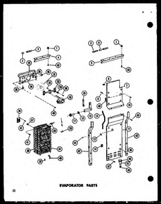 Evaporator Parts Diagram and Parts List for SRI-22E-A-P74870-21WA  Amana Refrigerator