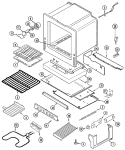 OVEN / BASE Diagram and Parts List for JGR8750BDB  Jenn-Air Range