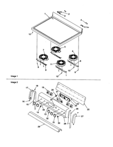 Maintop And Backguard Diagram and Parts List for ARTC7021W-P1143814NW  Amana Range