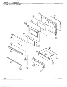 Door/drawer Diagram and Parts List for DF456570  Magic Chef Range
