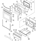 DOOR / WARMING DRAWER Diagram and Parts List for JER8750BAW  Jenn-Air Range