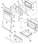 DOOR / DRAWER Diagram and Parts List for JER8849BCW  Jenn-Air Range