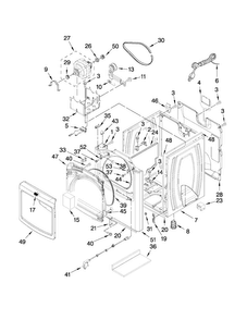 Cabinet Parts Diagram and Parts List for MGDB200VQ1  Maytag Dryer