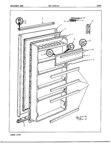 Doors Diagram and Parts List for 10360A  Admiral Refrigerator