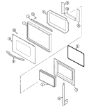 DOOR Diagram and Parts List for MMW5530CAB  Maytag Wall Oven