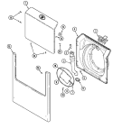 Part Location Diagram of 22003242 Whirlpool Outer Door with Medallion