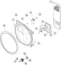 REAR BULKHEAD, AIR DUCT, HEATER & ROLLER Diagram and Parts List for ALE866SBW  Amana Dryer