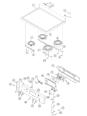 MAIN TOP AND BACKGUARD Diagram and Parts List for ACF4215AB PACF4215AB1 Amana Range