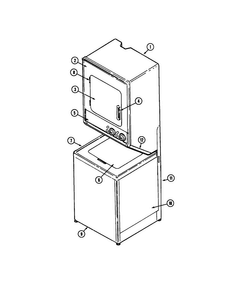 Front Diagram and Parts List for LSE7806ABQ  Maytag Washer Dryer Combo