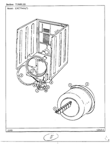 Tumbler Diagram and Parts List for 7744A  Norge Dryer