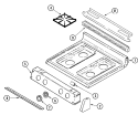 TOP ASSEMBLY Diagram and Parts List for MGR5750BDW  Maytag Range