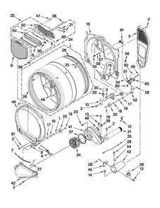 Bulkhead Parts Diagram and Parts List for MGDE500VW3  Maytag Dryer