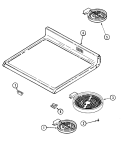 TOP ASSEMBLY Diagram and Parts List for MER5750BAW  Maytag Range