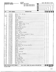 Base And Drive Parts Page 2 Diagram and Parts List for 6430 LOT A REV B Norge Washer